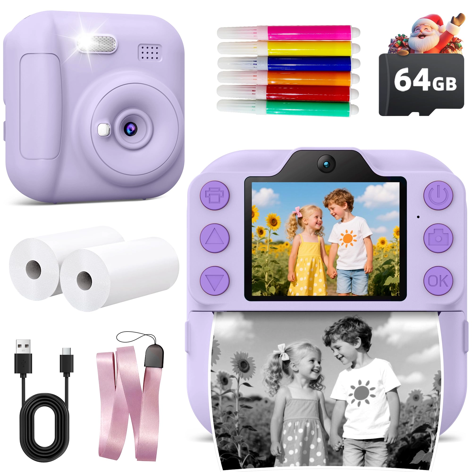 Instant Print Camera - 64GB 1000mAh
