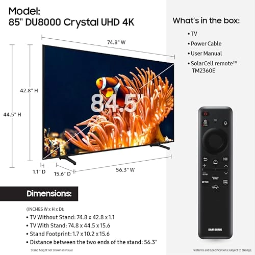 UN85DU8000FXZA - 85-Inch
