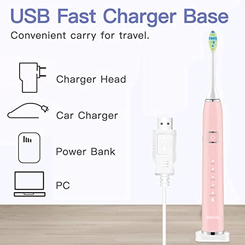 Sonic Electric Toothbrush - 5 Modes 3 Brush Heads