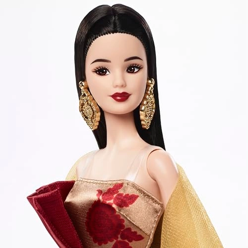 Signature Lunar New Year Fashion Doll - Red Dress Gold Peony Pattern Ages 6+