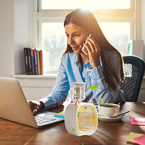 Air Conditioner Fan - Yellow 3-Speed Portable