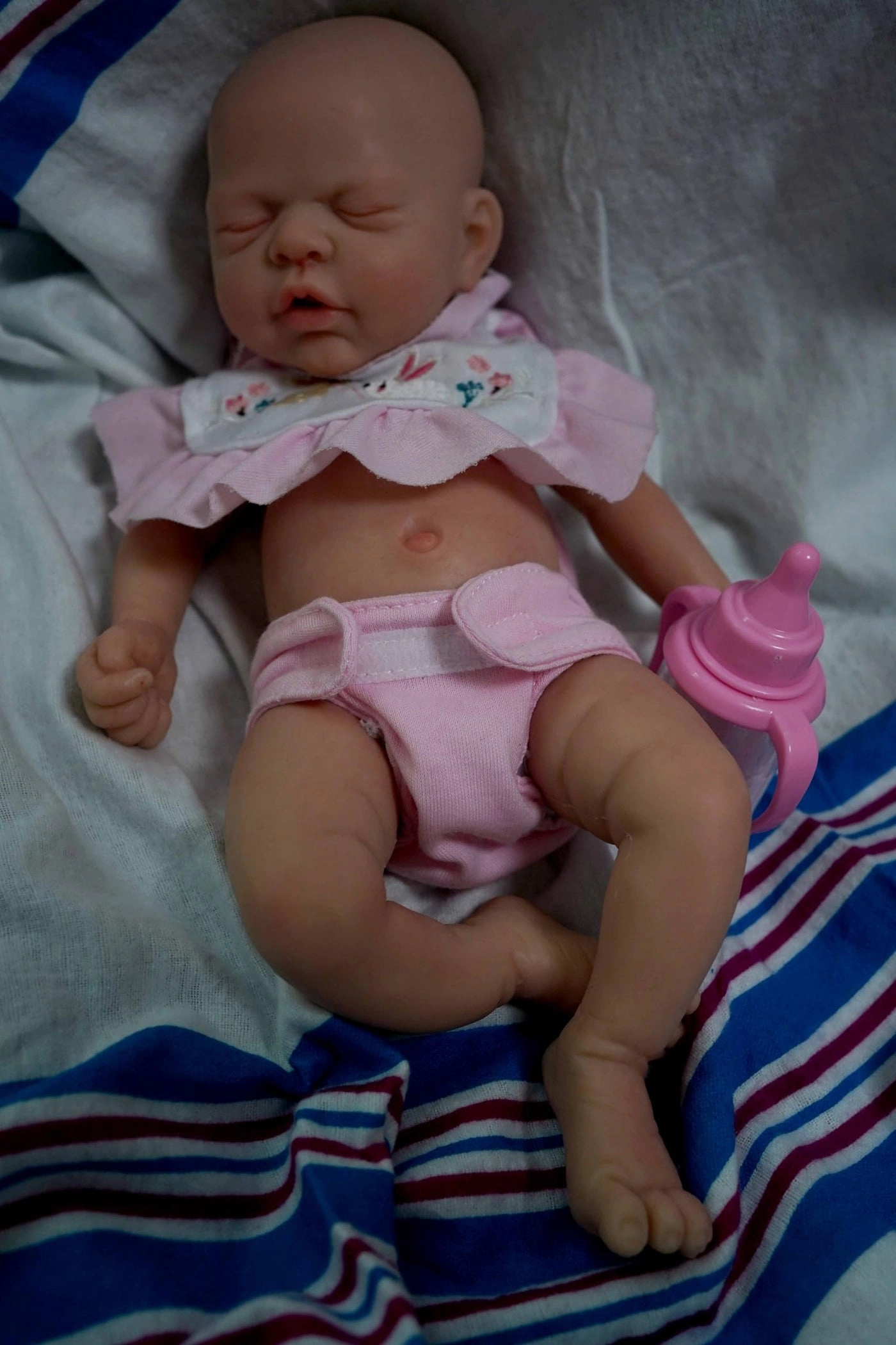Reborn Baby Doll - 12" Full Silicone Sleeping Girl Set