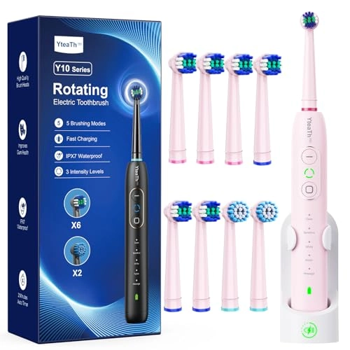 Y05U - 8 Toothbrush Heads 90 Days Battery Life 5 Brushing Modes
