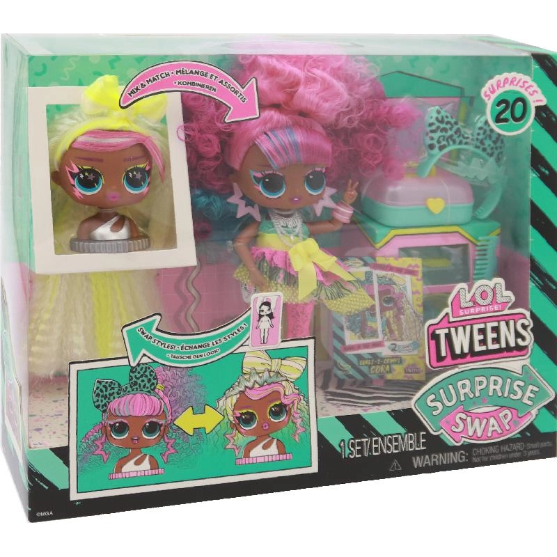 Cora Fashion Doll - Tweens Surprise Swap Curls-2-Crimps