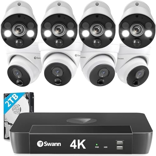 Home Security Camera System - 8 Count (Pack of 1) 8 channels 4K