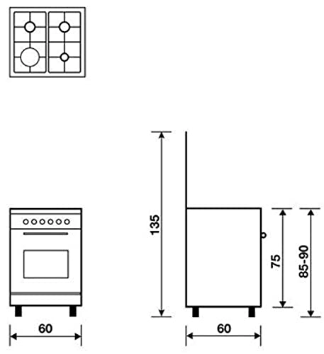AL6611GI 60cm Gas oven