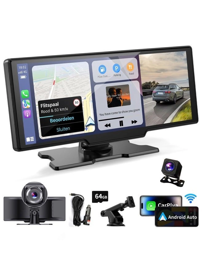 kuayvan Wireless Portable Carplay Screen - 4K