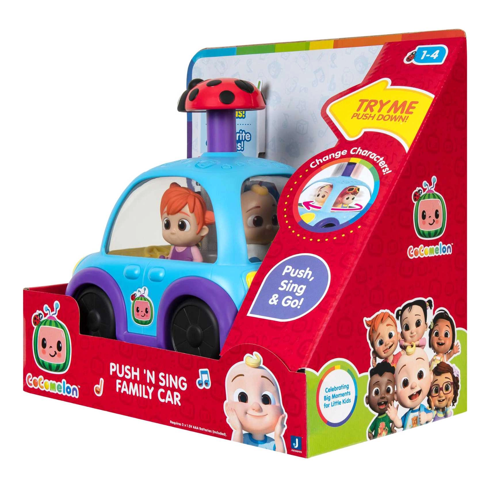 Cocomelon Switch Push and Sing Family Car Toy - 1-4 Years