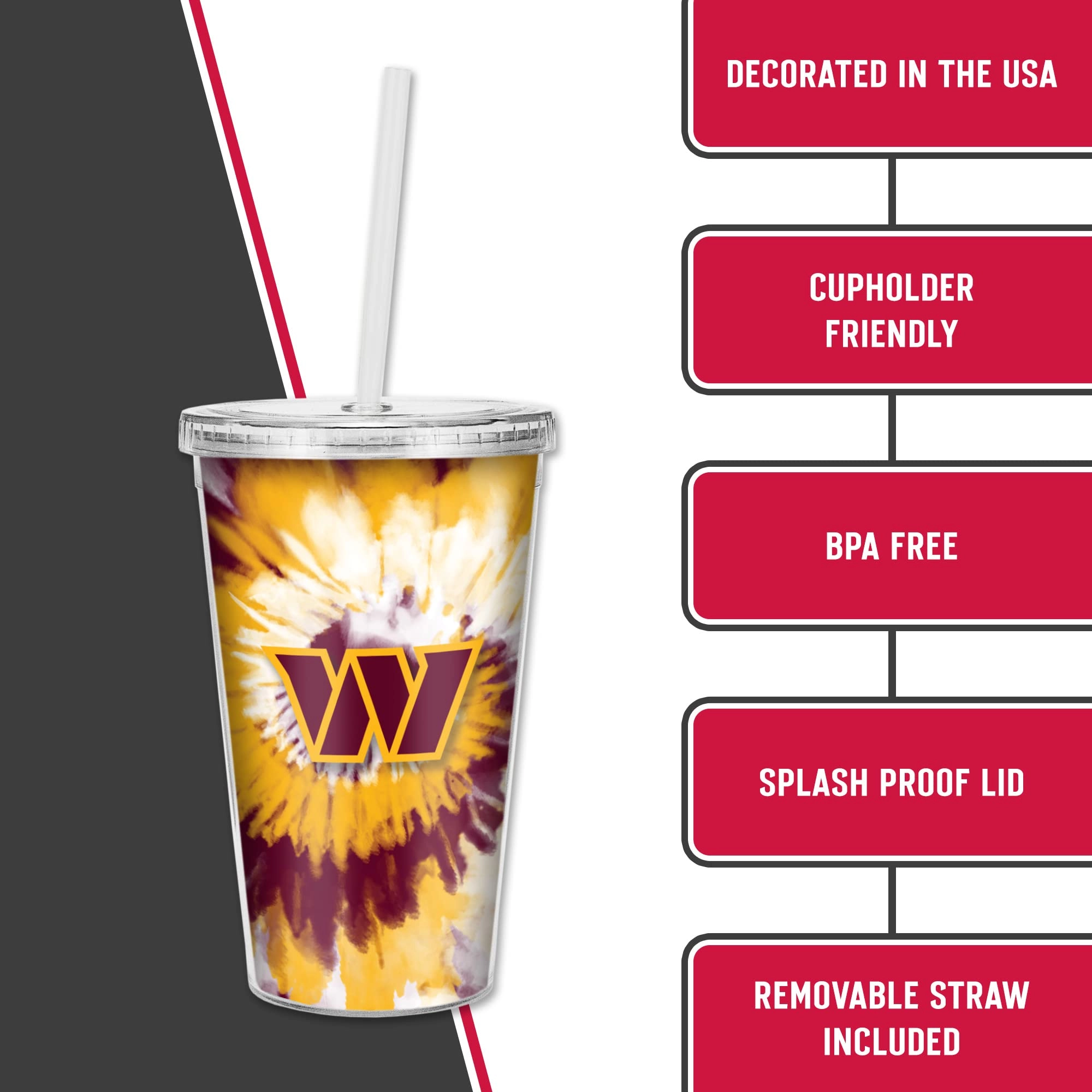 NFL Football Metallic Tie Dye Tumbler - 473ml