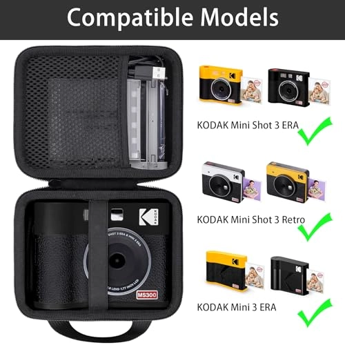Hard Travel Case Replacement for KODAK Mini Shot 3 ERA / Mini Shot 3 Retro 4PASS 2-in-1 Instant Camera and Photo Printer - 16.99 x 13.39 x 8.69 cm KODAK Mini Shot 3 Retro 4PASS 2-in-1