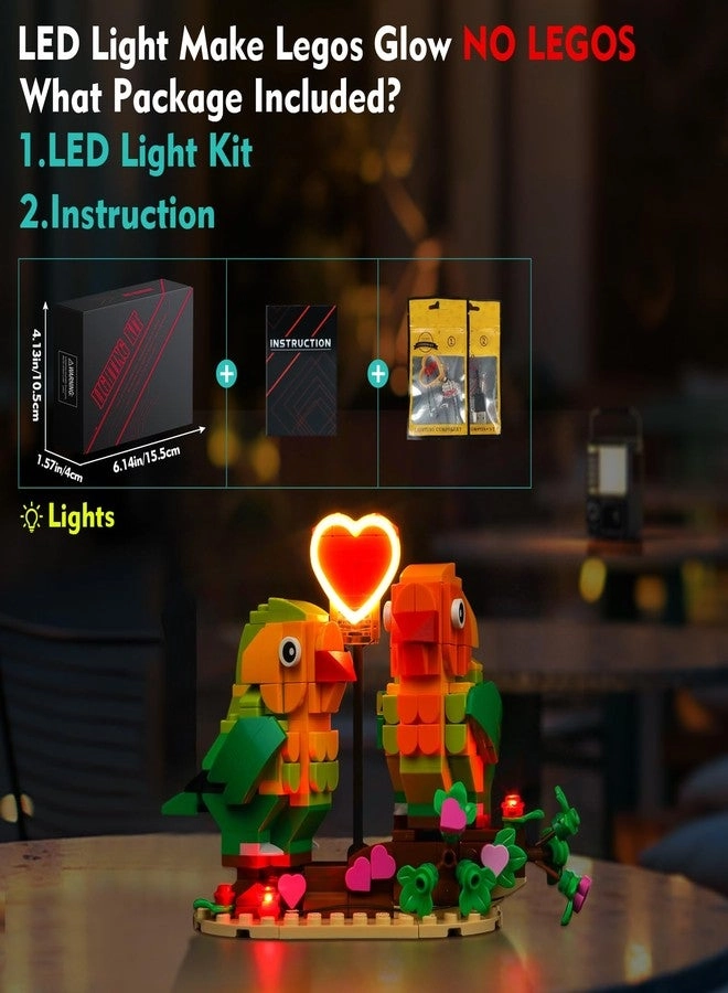 LED Light Kit - Compatible with LEGO-Valentine-Lovebirds-40522 Lights Only