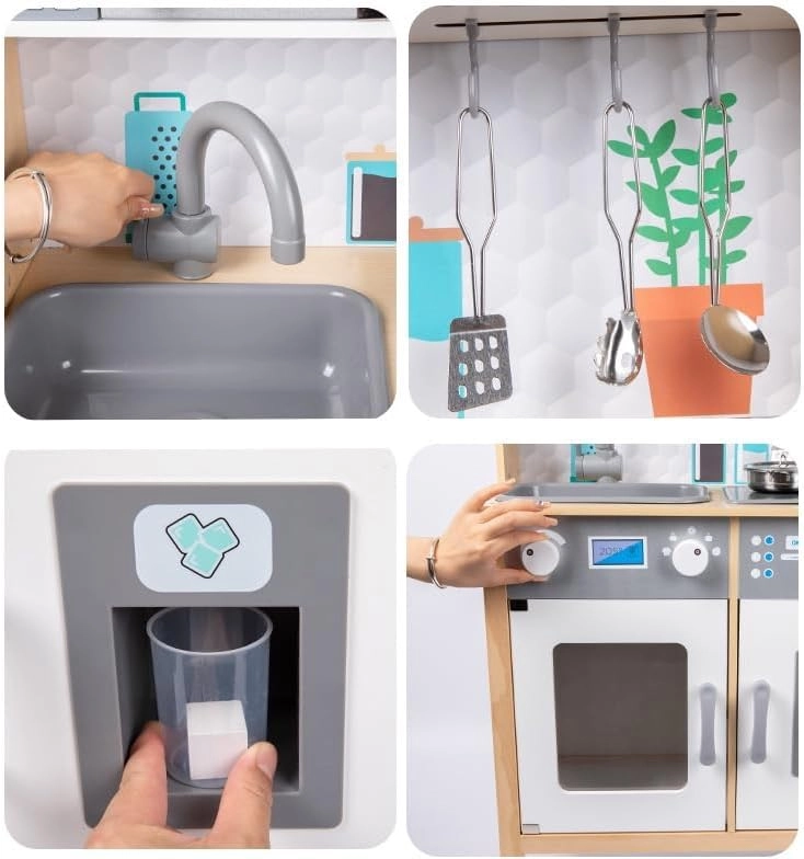 Kids Wooden Kitchen Pretend Playset (5551007-Bdj0923)