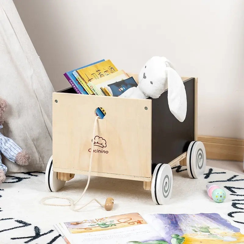 Kids Wooden Toy Storage Box