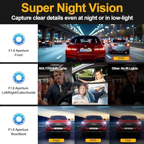 Dash Cam Front and Rear 4-Channel - 1440p