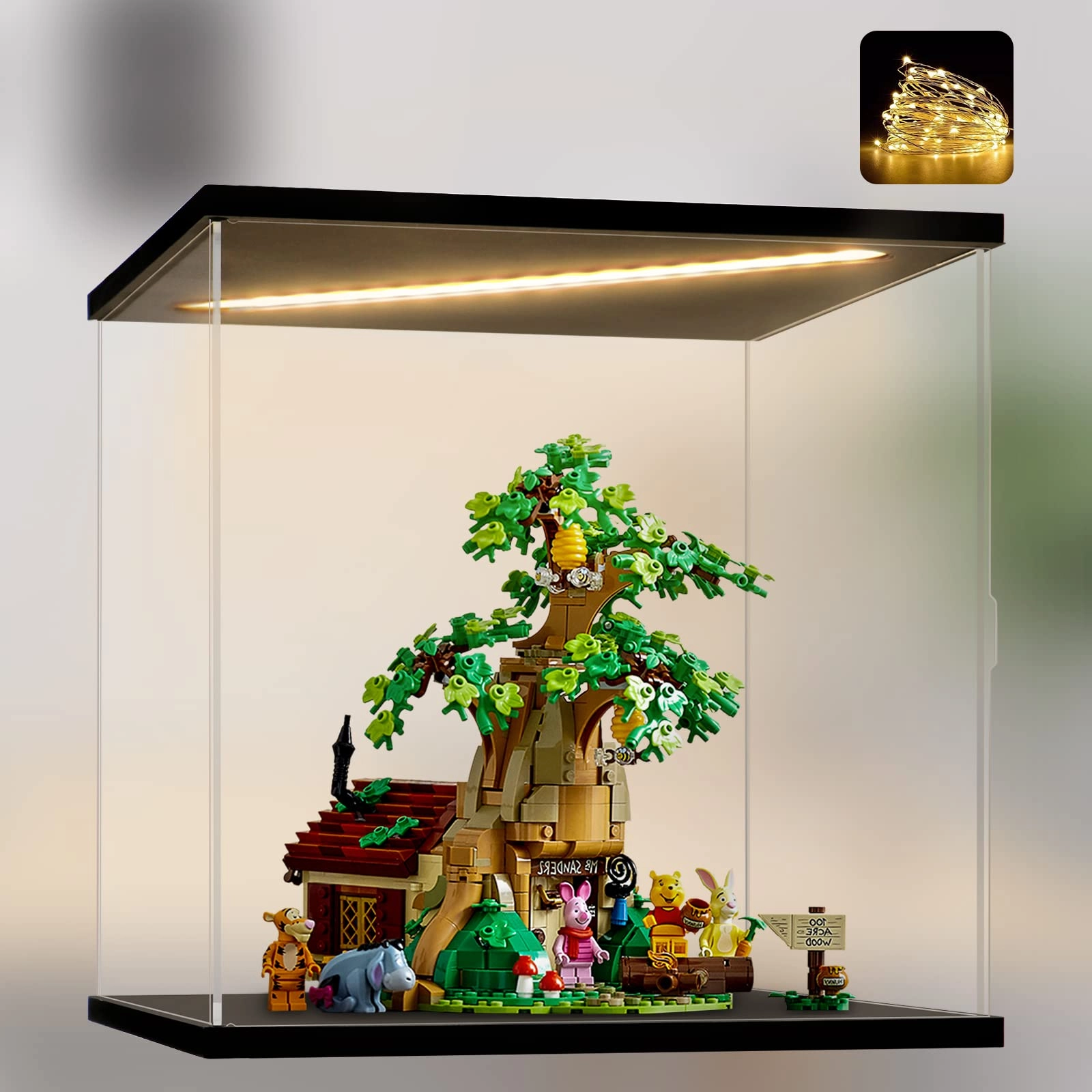 Naconmlet Disney Display Case - 11.8"x9.8"x11.8"inch LED-Lit