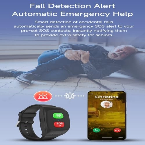 Fall Detection Smart Watch 40.5mm ABS + Silicone