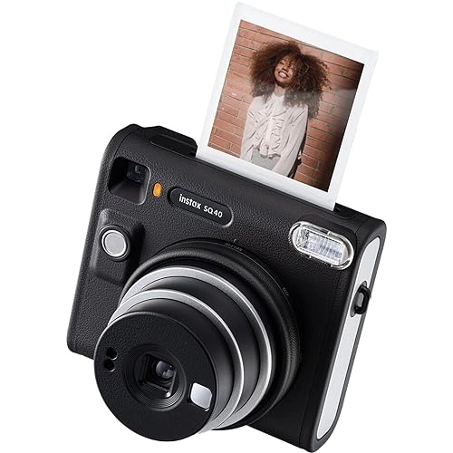 Instax Square SQ40 - Vintage Black + Instax Film Value Pack - 40 Sheets + Shutter Accessories - Photo Album 80 Pockets