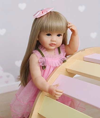 Reborn Baby Doll - 22 inch Silicone Vinyl Blonde Hair Ages 3+