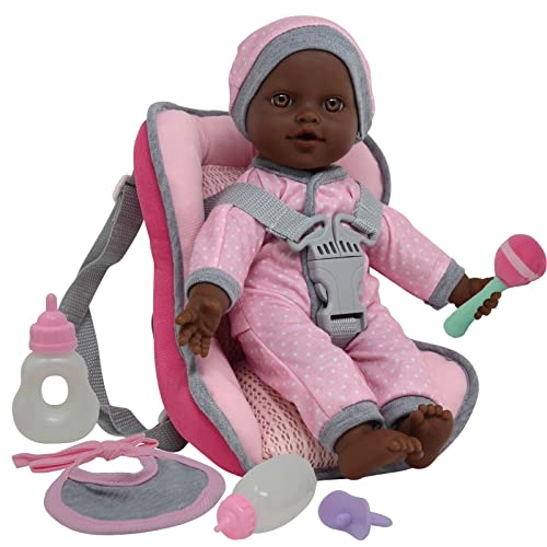 The New York Doll Collection Baby Doll Travel PlaySet - 12 Inch Soft Body African American