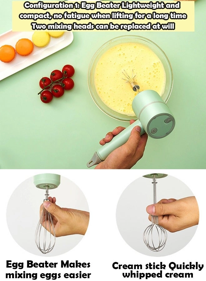 Wireless Electric Egg Beater and Handheld Meat Grinder - 250ml