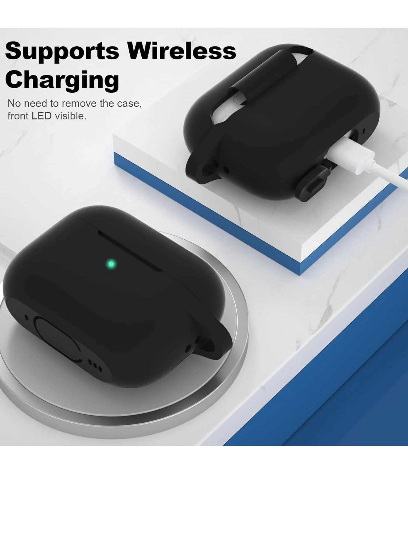 AirPods Pro 2nd Generation Case - Silicone Black Keychain