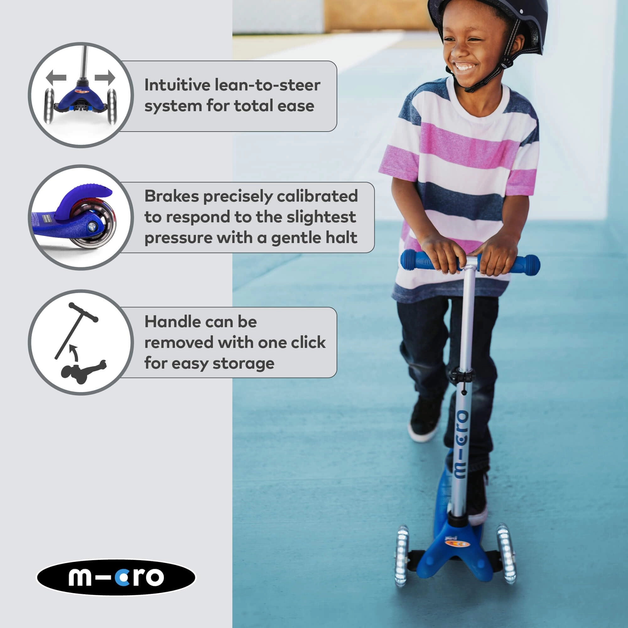 Mini Plus 3-Wheel Kick Scooter – 120/85 mm LED