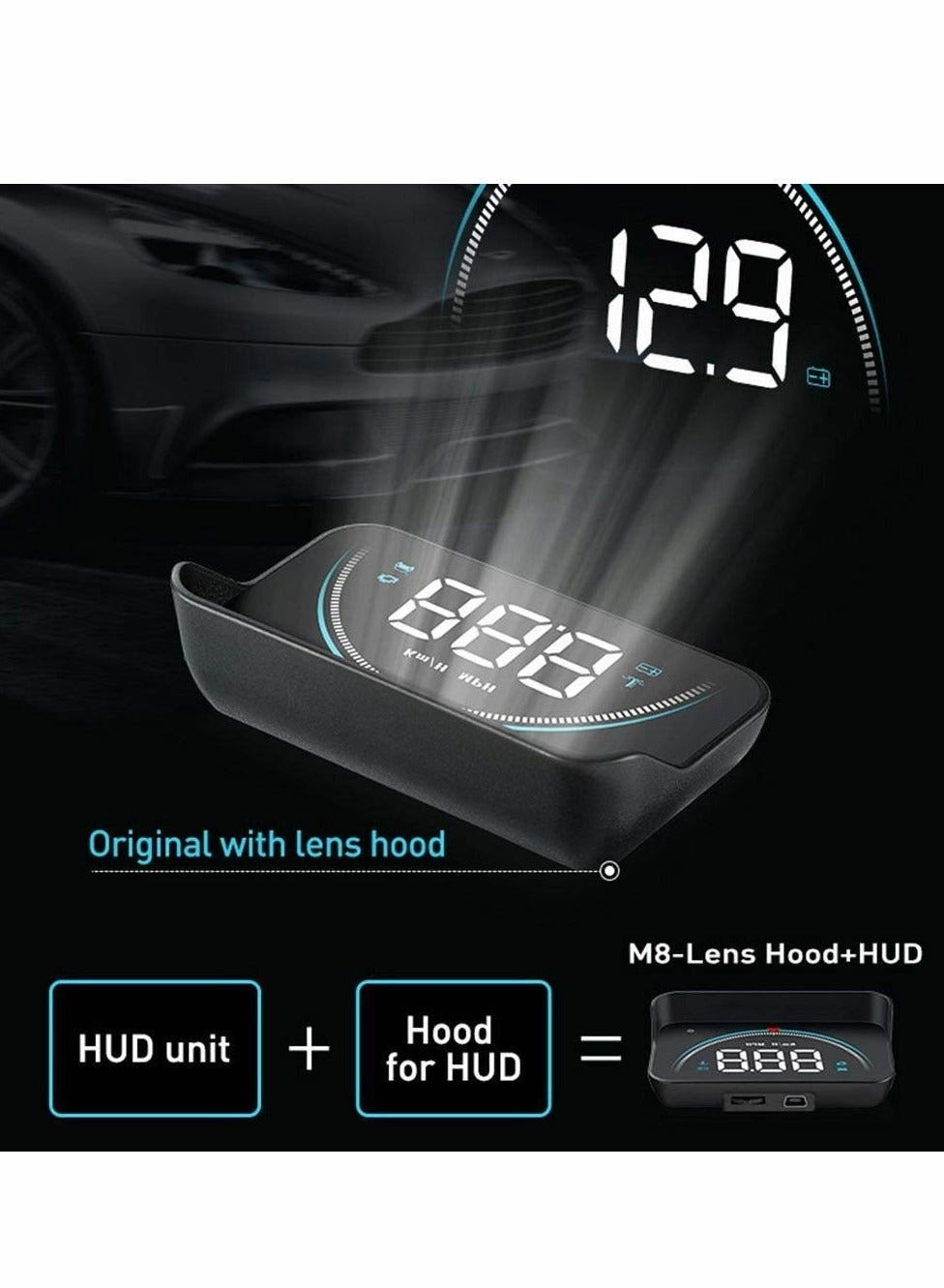 HUD Head-up Display - Multifunctional Overspeed Warning System OBD II