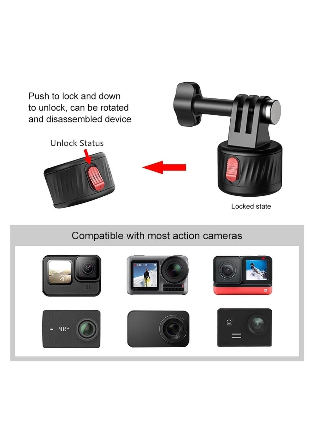 Magnetic Suction Adapter - Tripod Quick Release Base Mount Compatible with action cameras