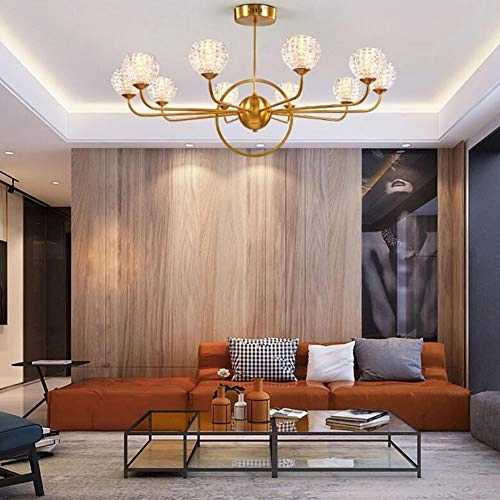 Sputnik Chandelier - Black and gold 10 head