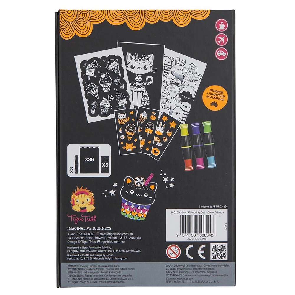 Glow Friends Neon Colouring Set - 5+ years