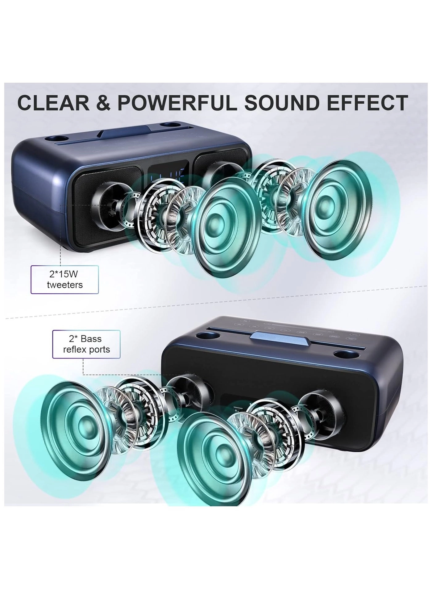 Portable Bluetooth Speaker PA System - 2 Wireless Microphones