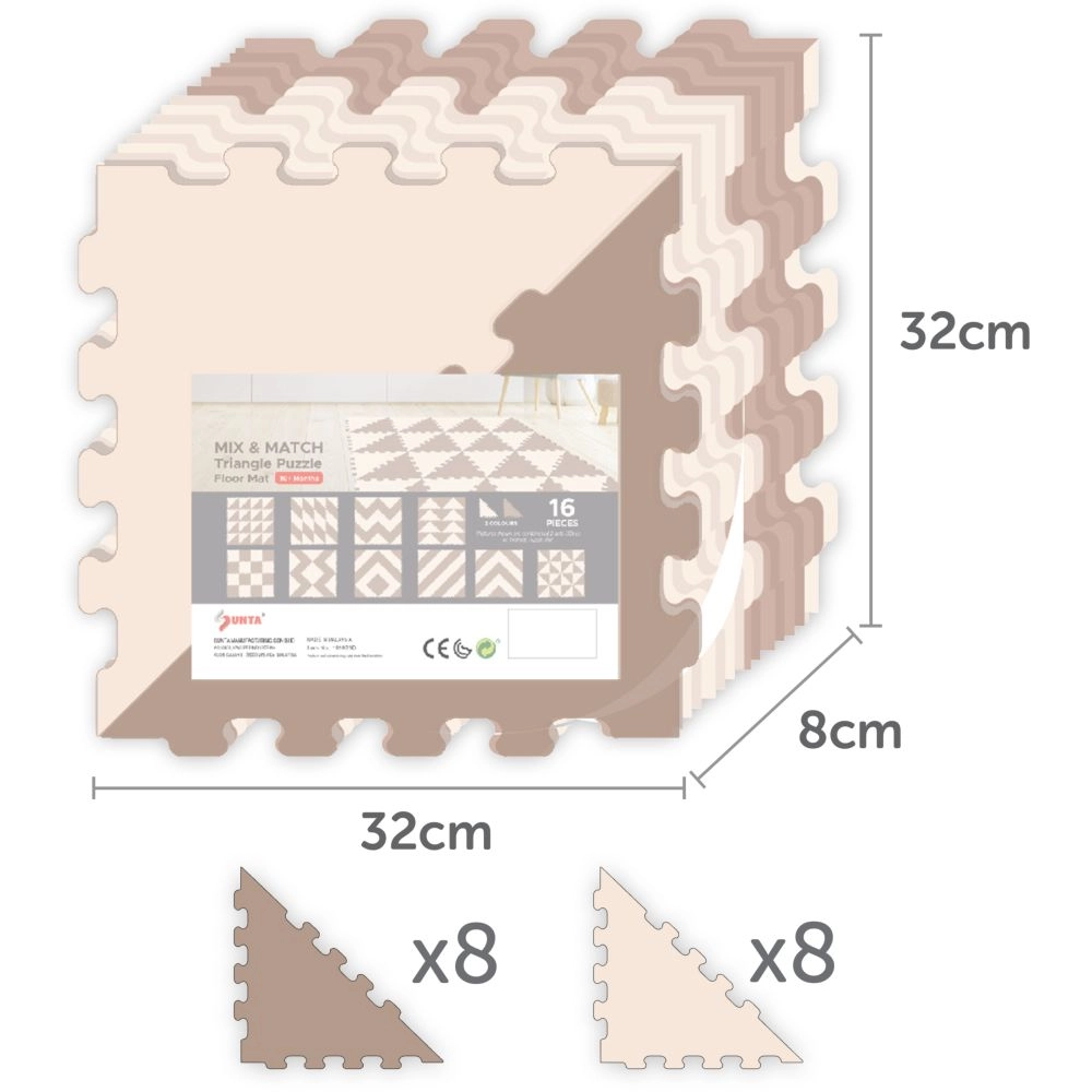 Triangle Puzzle Floor Mat - 10m+ 16Pcs