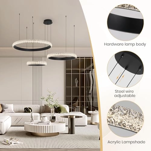 Modern LED Chandelier - 3000K-6000K Dimmable