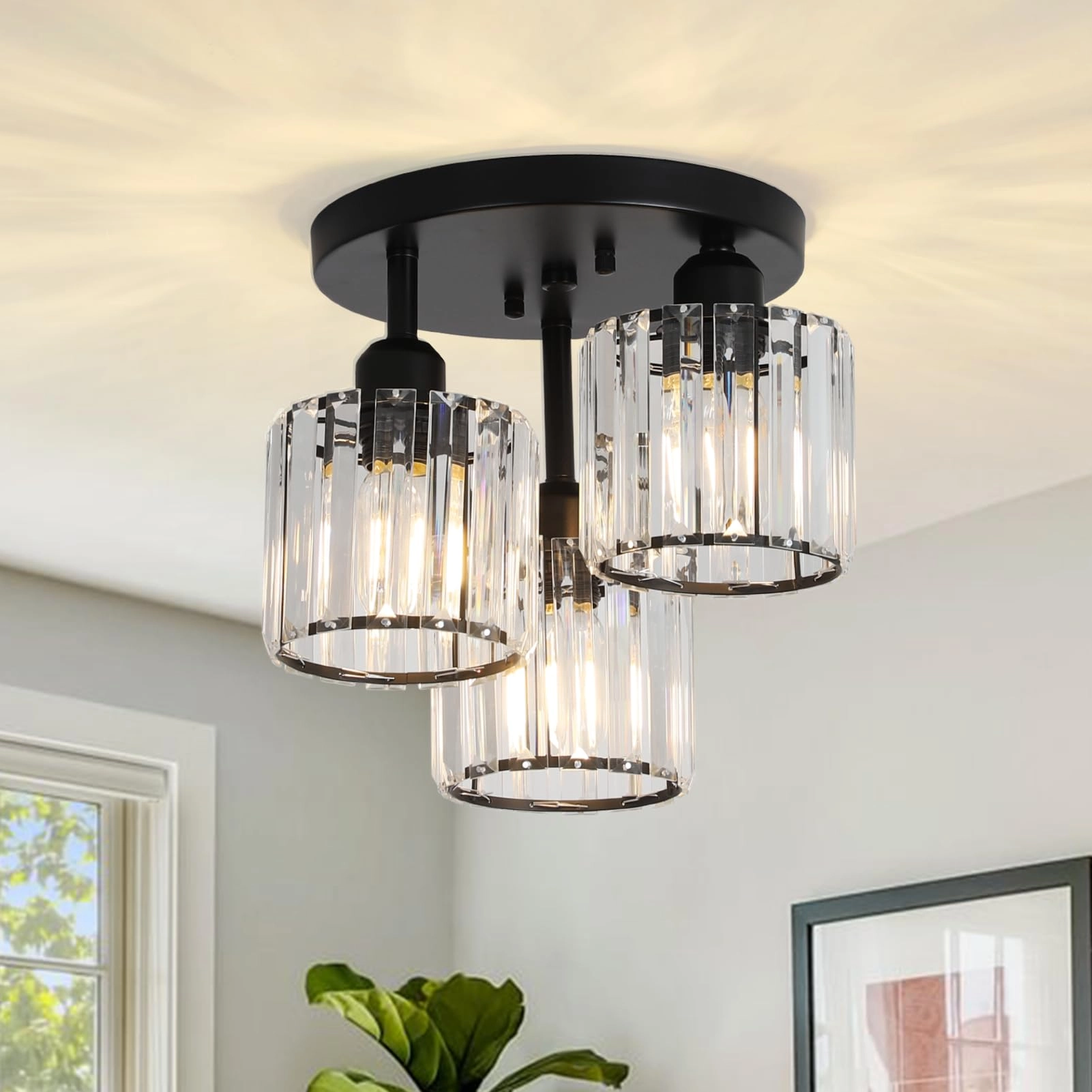 Modern Crystal Ceiling Lights - Dimmable