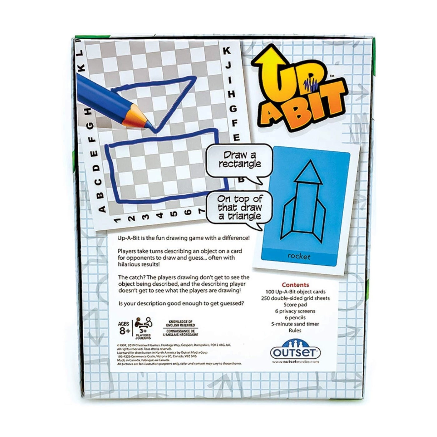 Up a Bit - Ages 8+ 100 Objects Cards, 250 Double Sided Grid Sheets