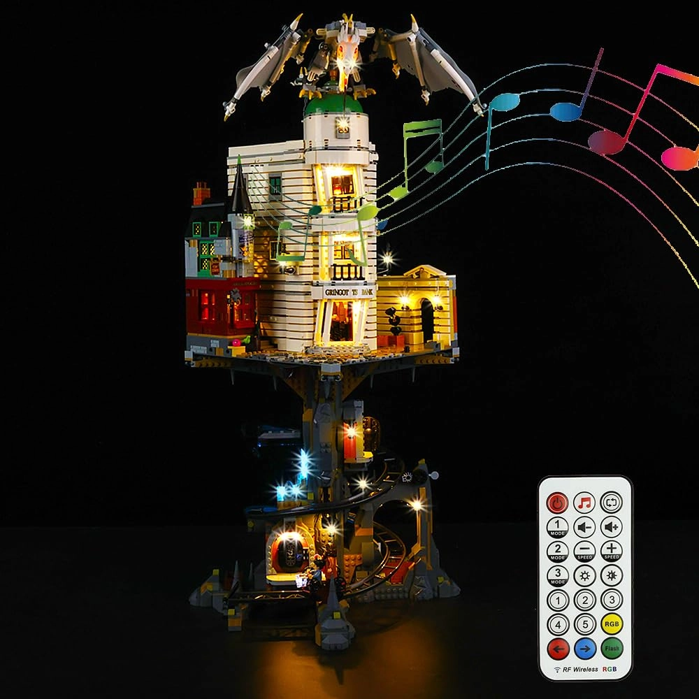 Kyglaring LED Lighting Kit for Gringotts Wizard Bench Building Set - color