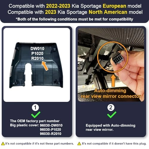 2023= 4K Front Only 2160P for Kia Sportage 2023