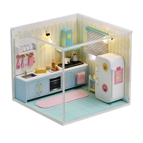 DIY Miniature Dollhouse Kit - mini kitchen