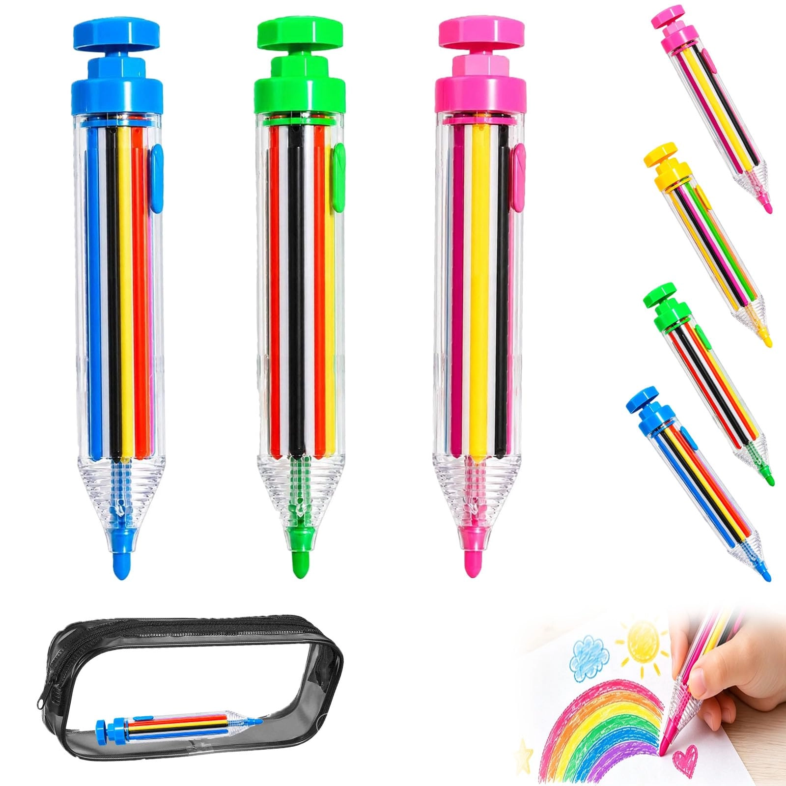 HYPYXUS Retractable Crayon Pencils - 24 Pcs