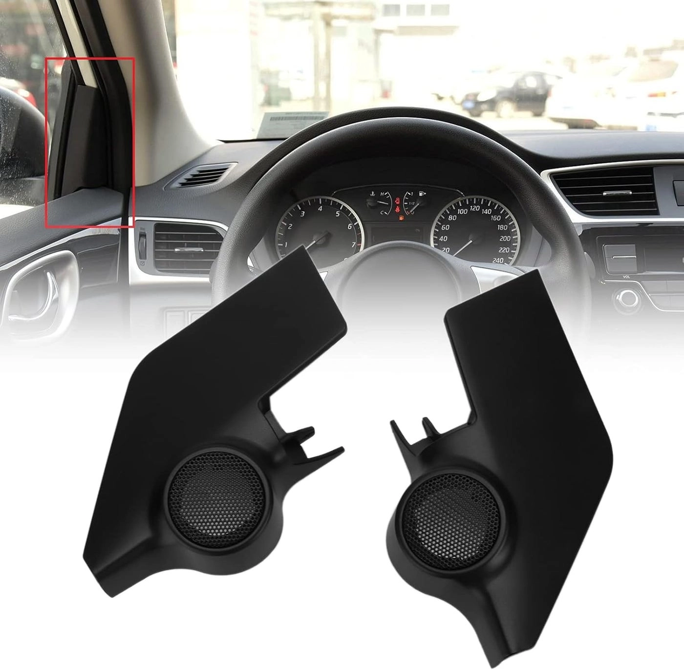 Tweeter Speaker Cover - 2pcs Black Dustproof Replacement for 2012-2018