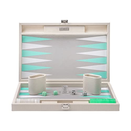 Backgammon Set - Medium Pink Crocodile Vegan Leather