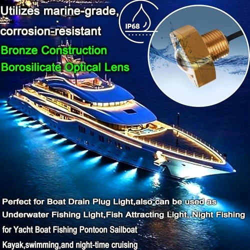 Boat Drain Plug Light - 2 Pcs 4100LM IP68