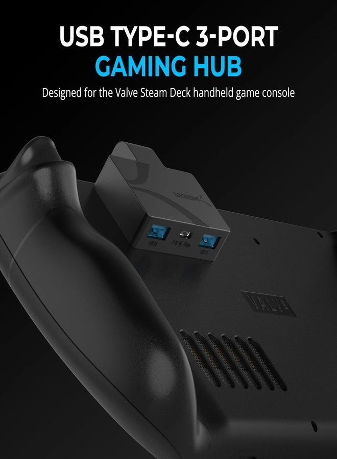 USB Type-C 3-Port Gaming Hub - 5Gbps USB 3.2 PD Charging for Steam Deck