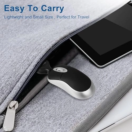 Mini Retractable Cable Mouse - USB Wired Pack