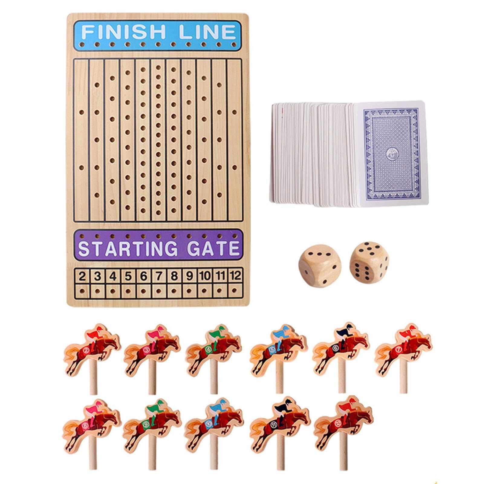 5ERG2D8ER Across The Board - Wooden Dice & Cards