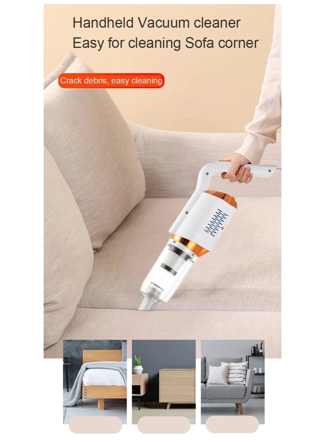 Wireless Vacuum Cleaner - UV-C Light 11Kpa Suction