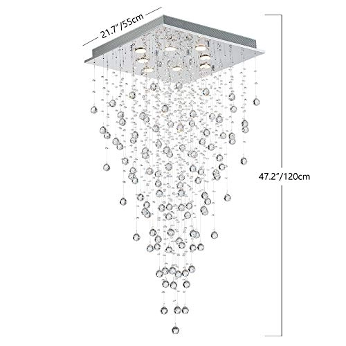 Modern Crystal Square Raindrop Chandelier