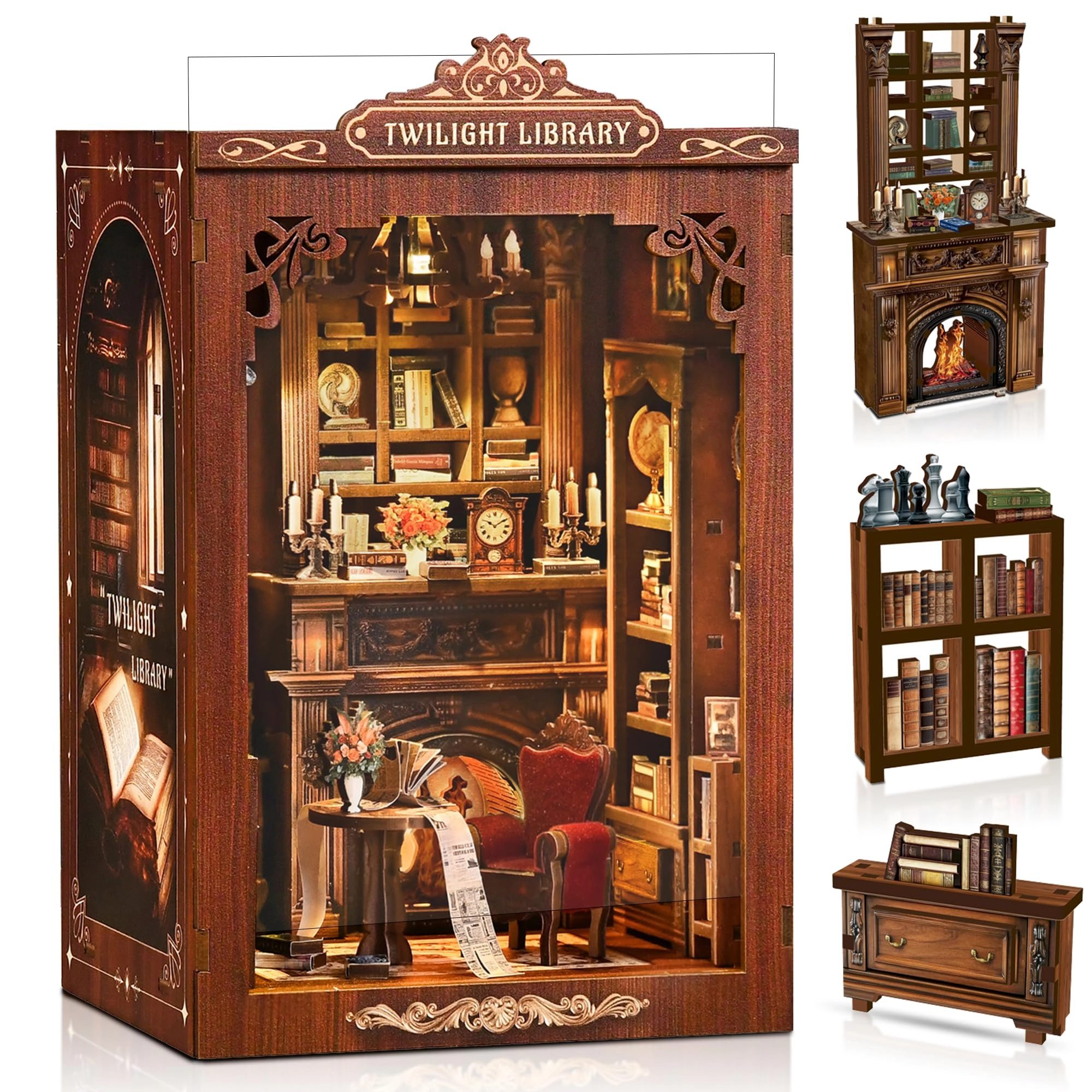 Dongguan Xinyue Crafts Co., Ltd. Book Nook 3D Wooden Puzzle (AM01-002) - 194 pcs, LED