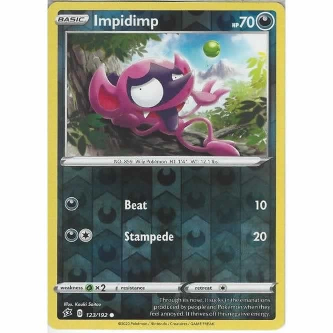 Pokémon Pokemon Impidimp 123/192 - English + Toploader