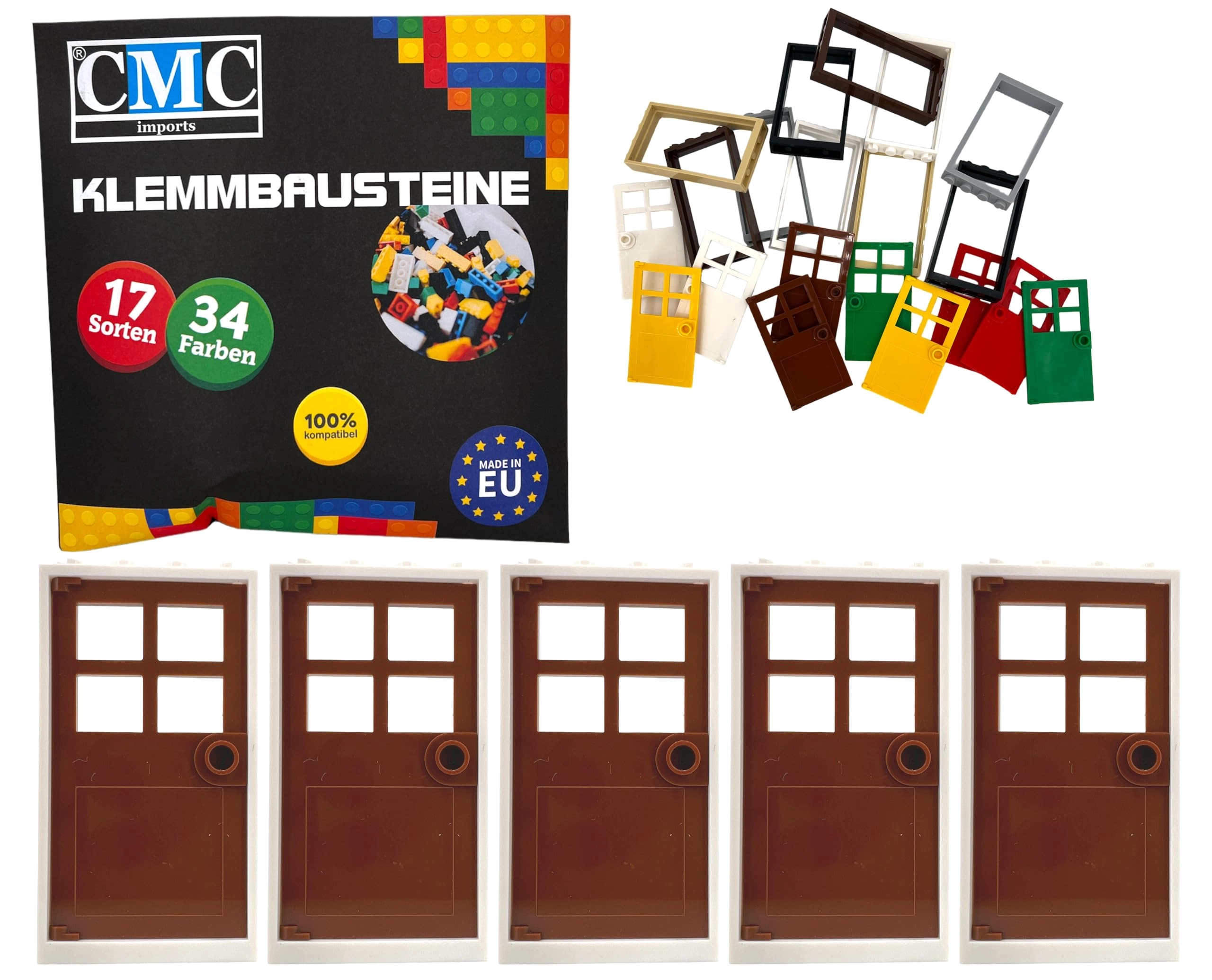 Door Frame - Beige 5 pcs + Door Leaf - Green